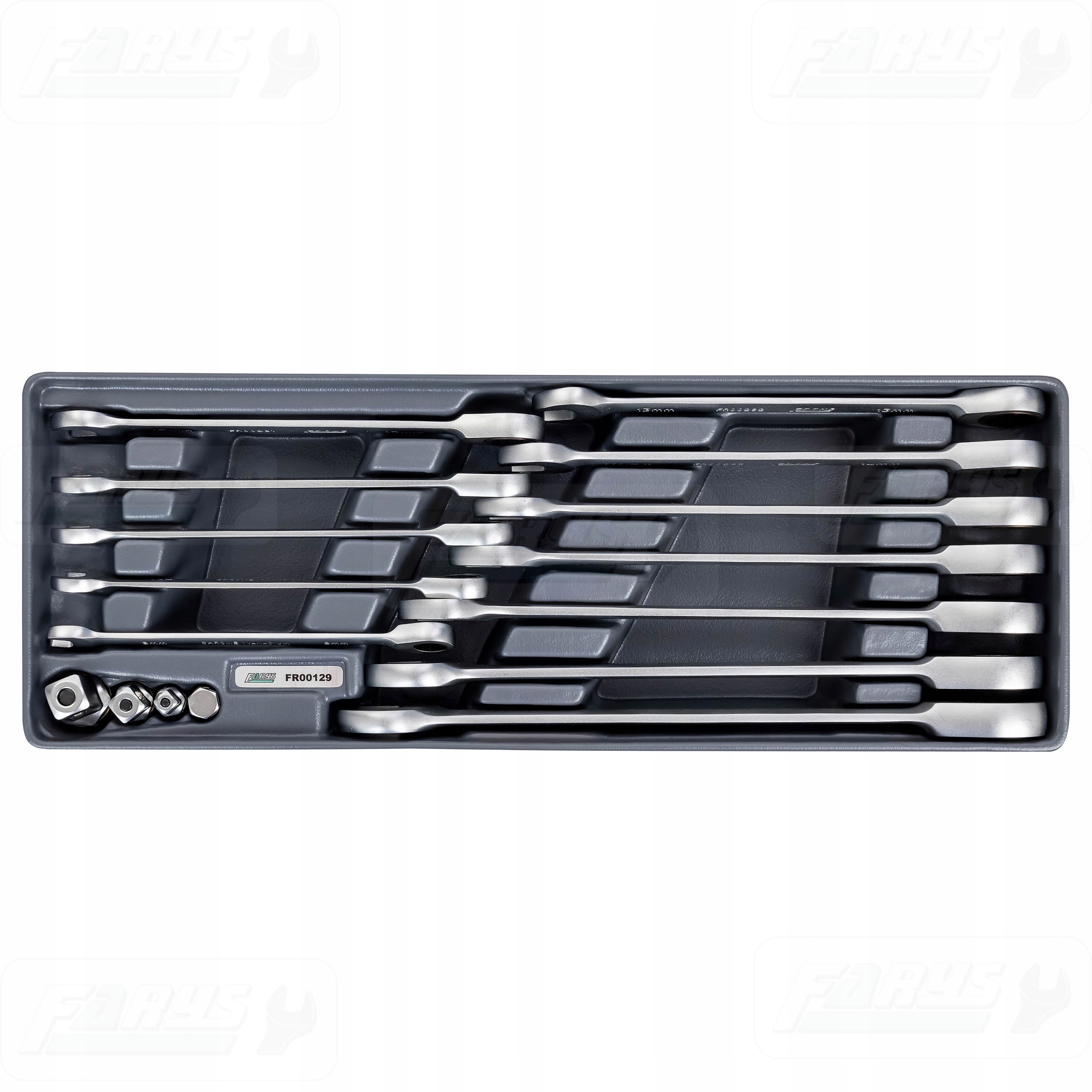 Sada plochých klíčů s ráčnou 16 ks Vybavení do skříňky