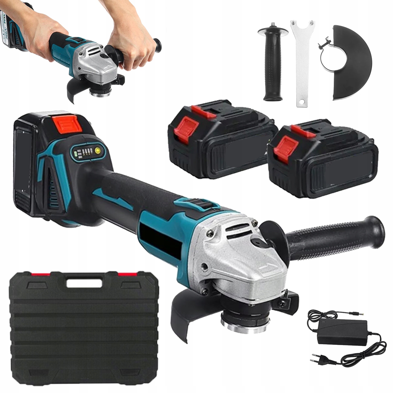 Úhlová Bruska Akumulátorová Bezkartáčová Gumová Bruska 2x Aku 125 mm