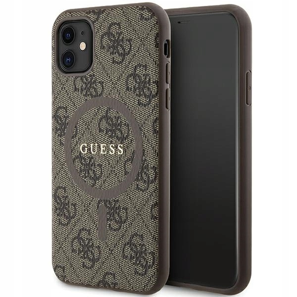 Pouzdro Pro Iphone 11 Xr Guess 4G Kožené S Kovovým Logem Magsafe