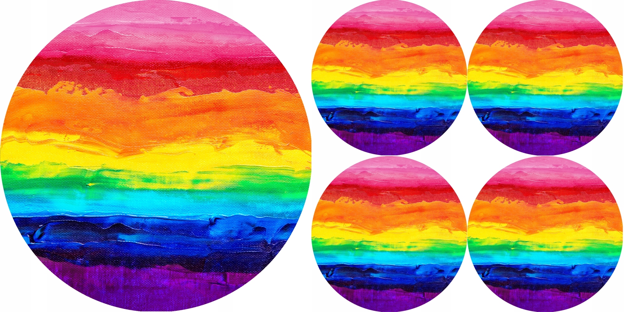 

Zestaw podkładek na stół okrągłych 1+4 Colorfull