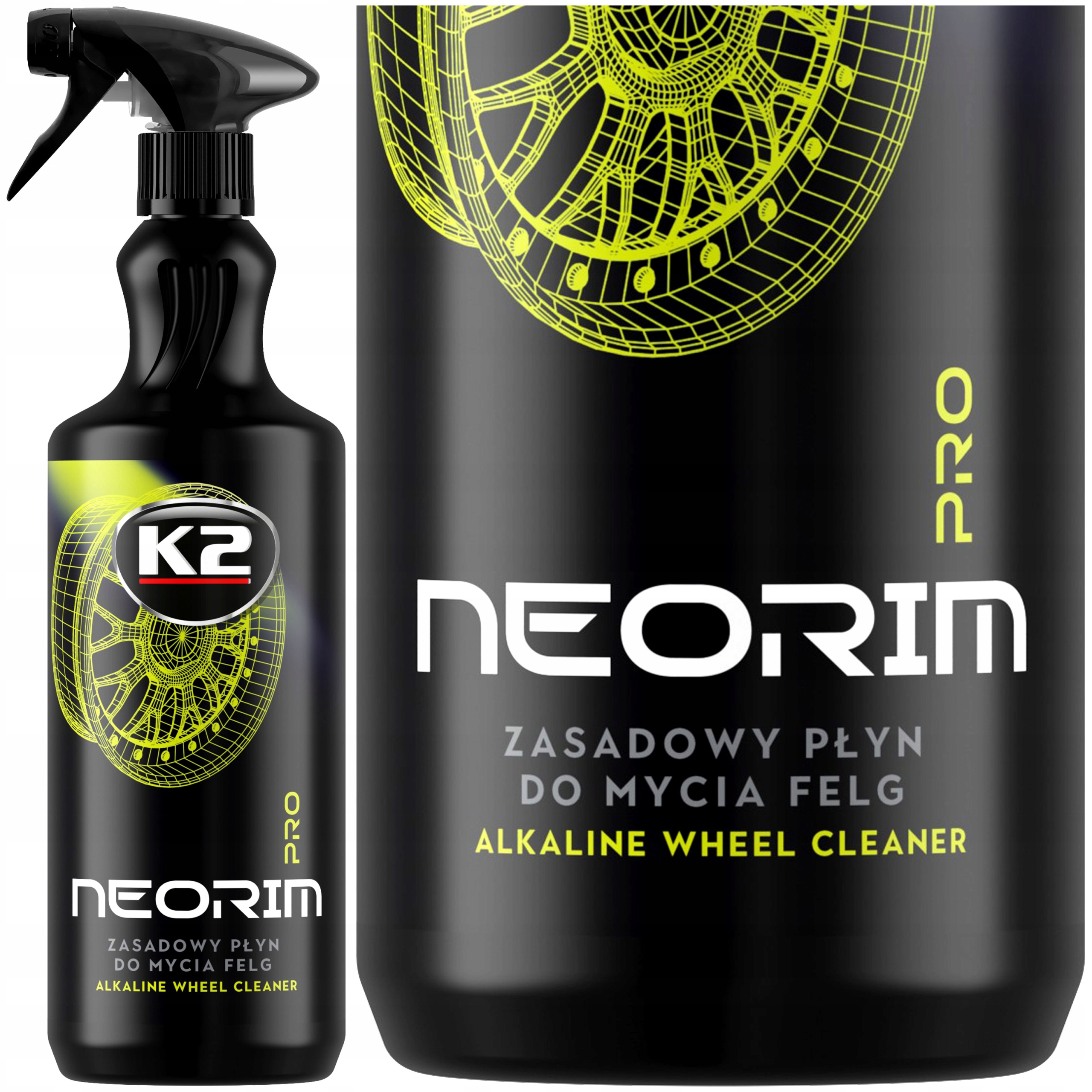 Neorim Pro 1L K2 Neonowy Zielony płyn do Opon Felg Kołpaków z Zapachem