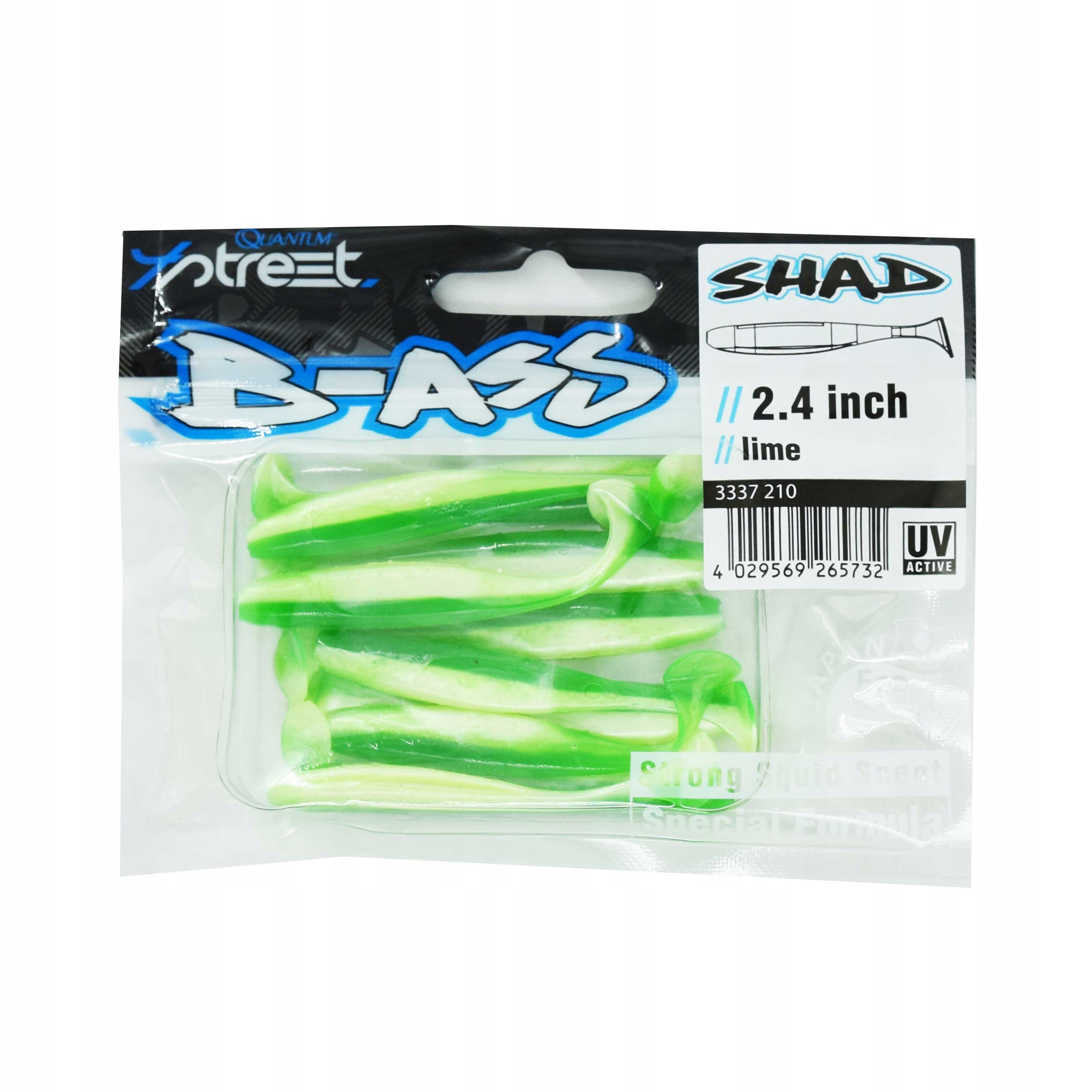 Przynęta ripper Quantum 4Street B-Ass Shad 6.1cm lime 10szt. na okonie
