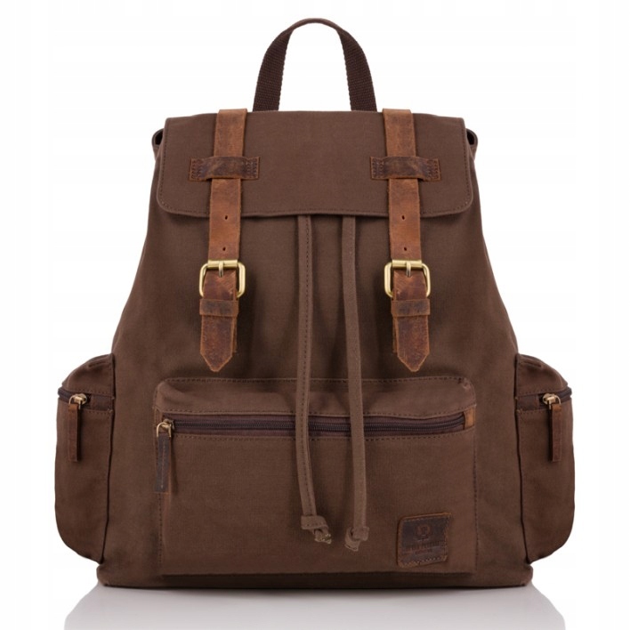 

Plecak Męski Vintage Pojemny Skóra Canvas T-24-BR