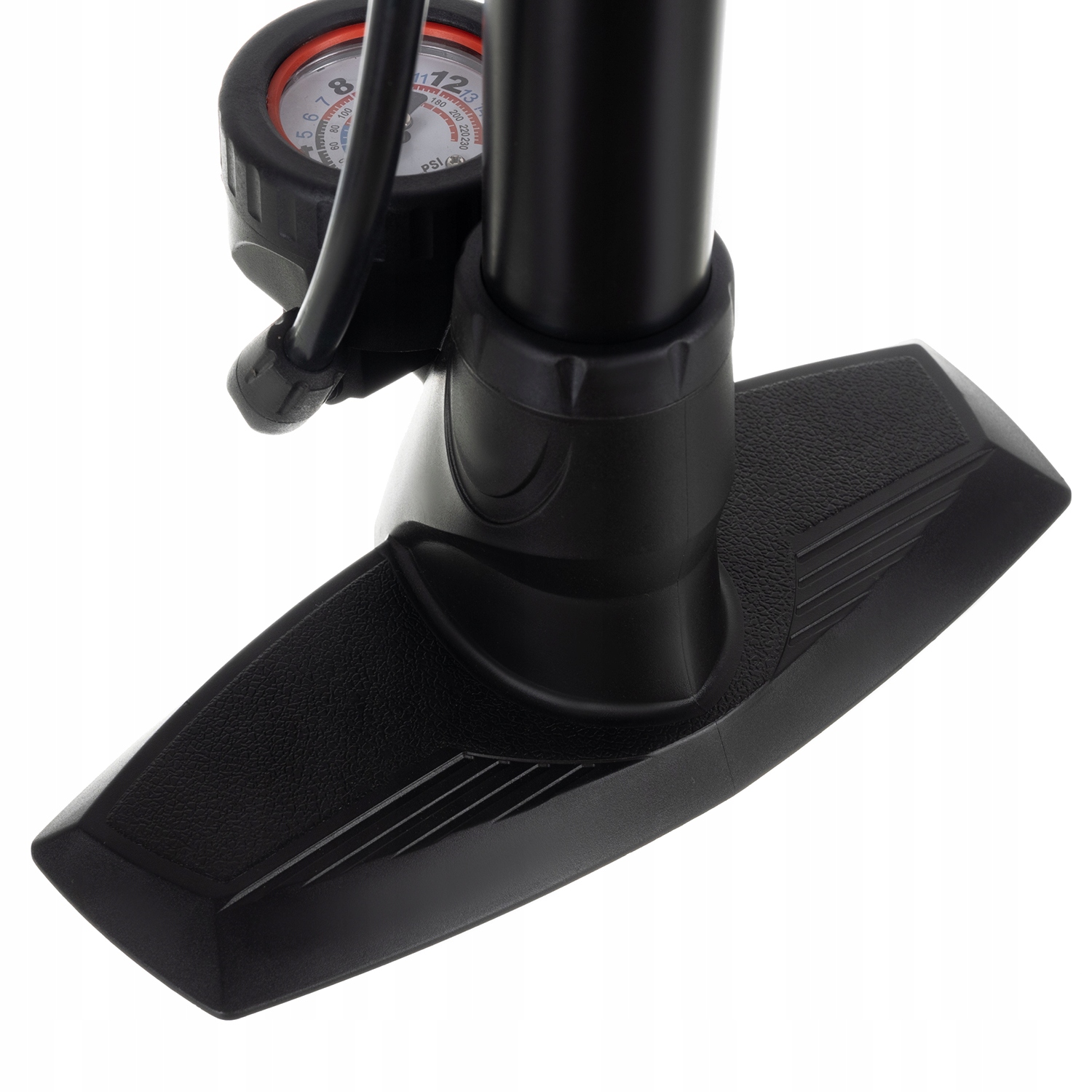 POMPKA PODŁOGOWA Z MANOMETREM STACJONARNA WARSZTATOWA 16 BAR / 230 PSI Materiał dominujący aluminium