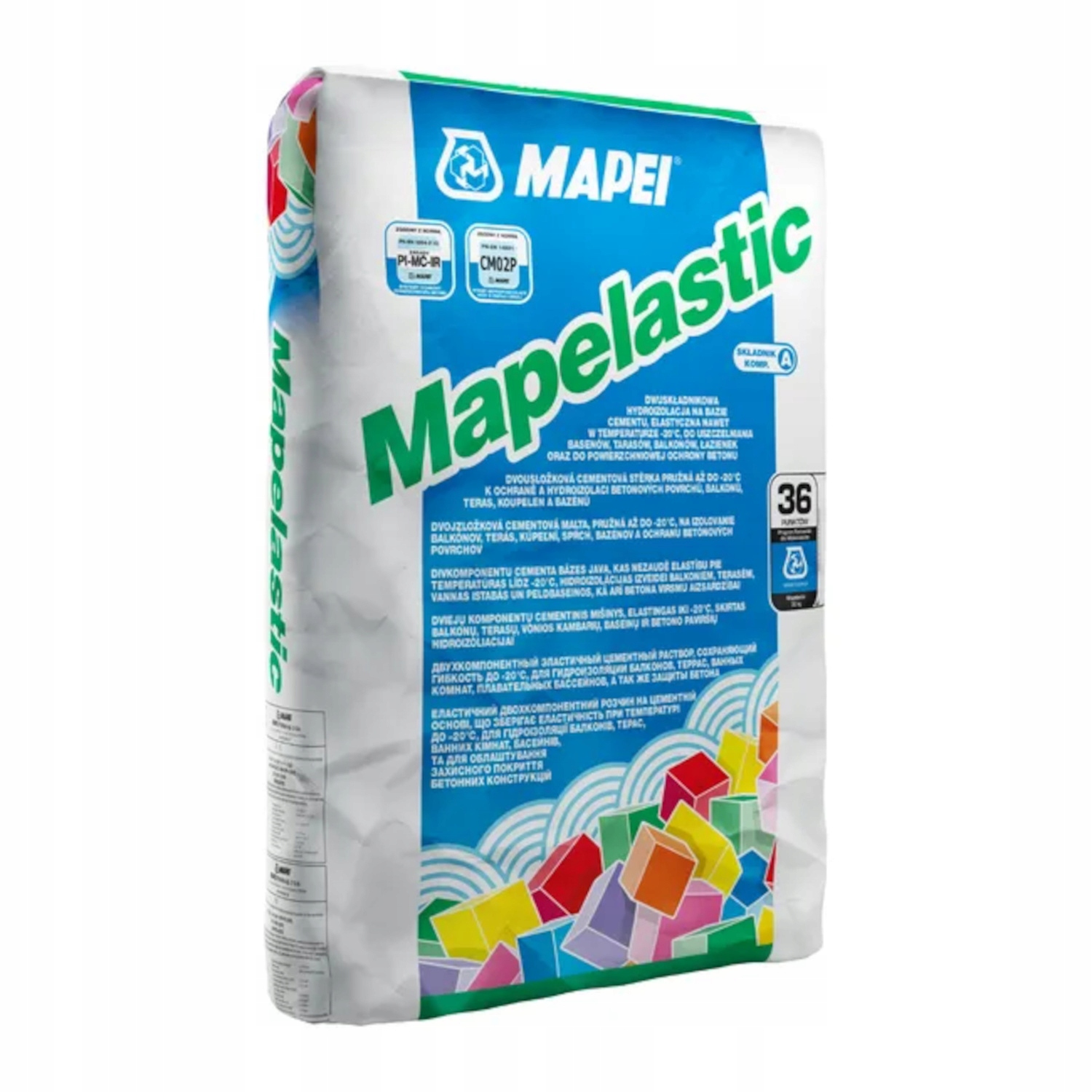 Zdjęcia - Lakiery i lazury Mapei Hydroizolacja Mapelastic składnik A zaprawa cementowa 24kg 