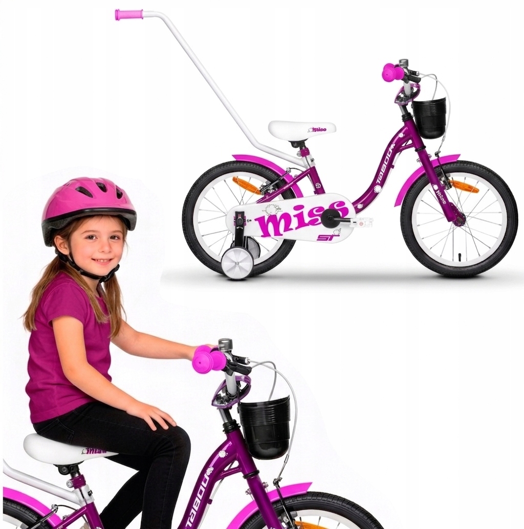 Rower Dziecięcy Rowerek 12 Cali Dla Dziewczynki Prowadnik Koła Boczne Tabou