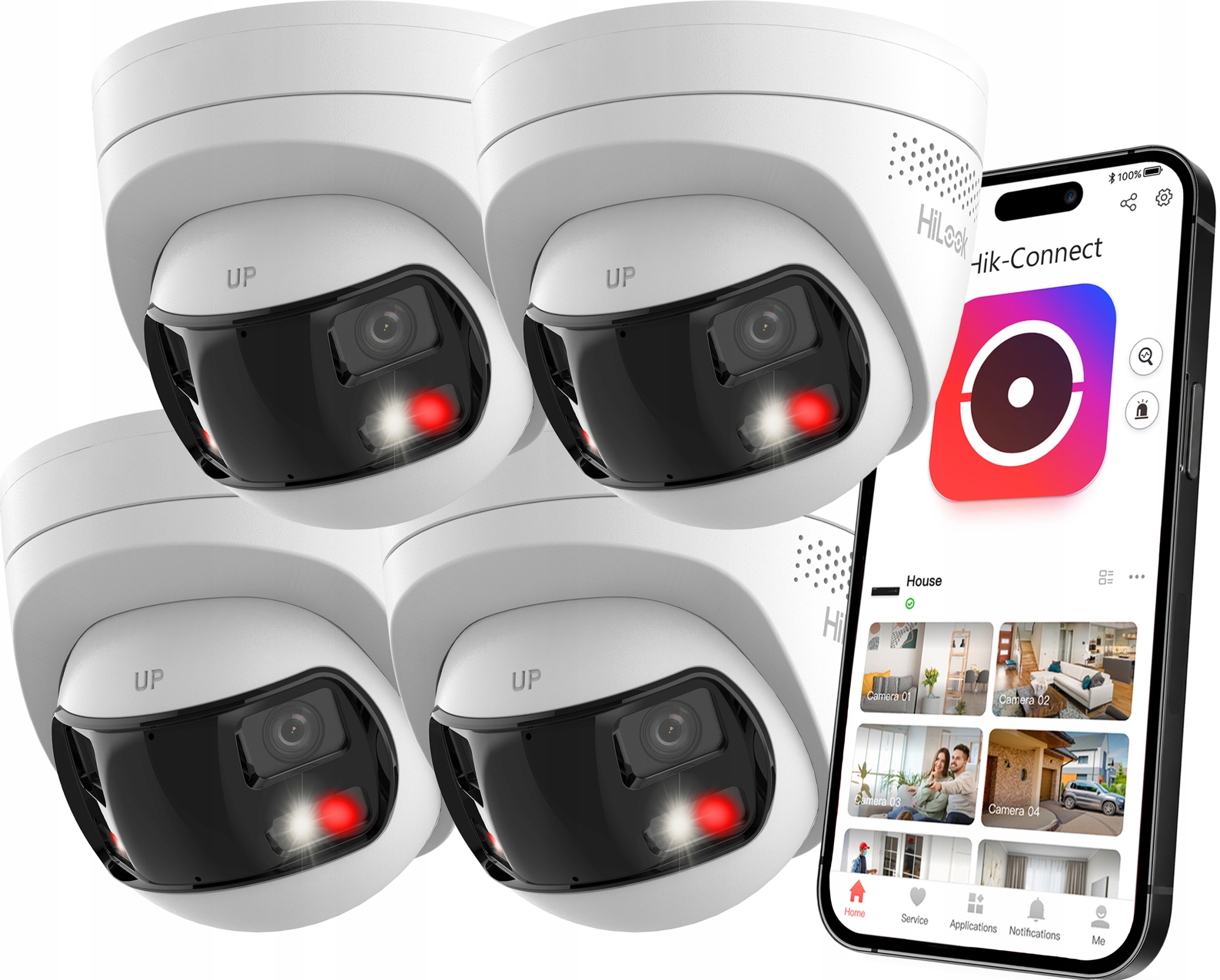 Kamera 4x Ip 8MPx 4K HiLook by Hikvision IPC-T280HAD-LUF/SL Panorama 180°