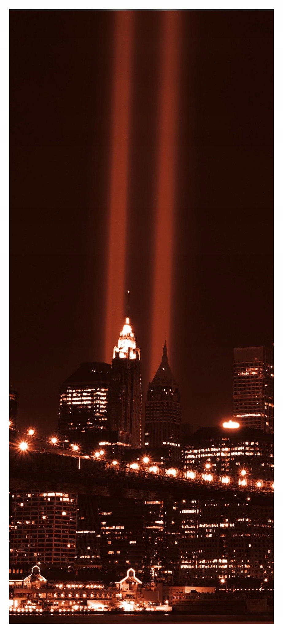 Fototapeta flizelina New York v noci Brooklynský most panorama 91x211 lepidlo