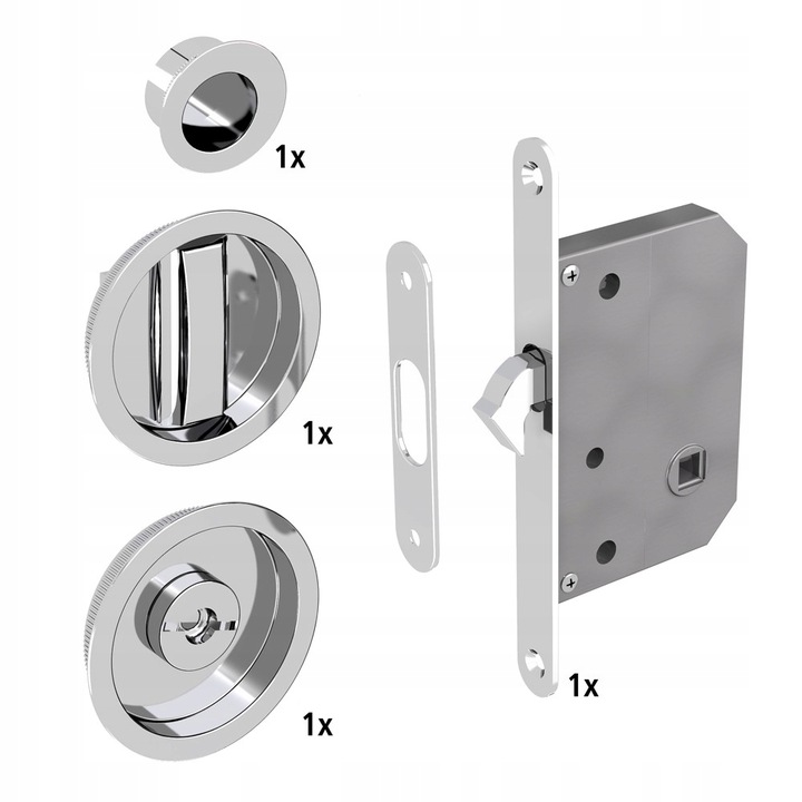 Wc hákový zámek s kulatými úchyty, chrom