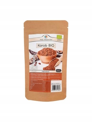 5x Karob nepražený Bio 200 g Pięć Przemian