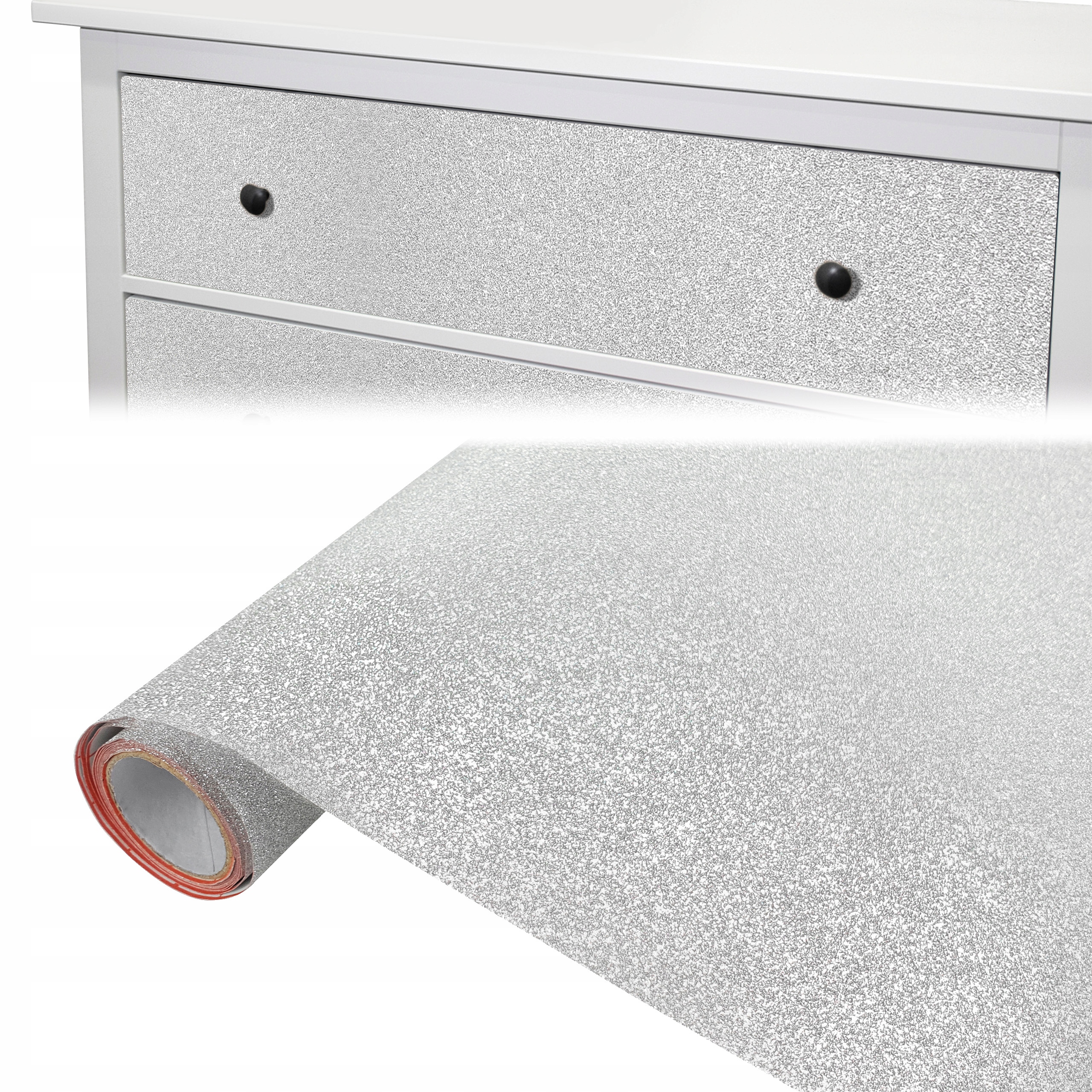 

Okleina Folia Naklejka Brokat Srebrny 67x200cm A48