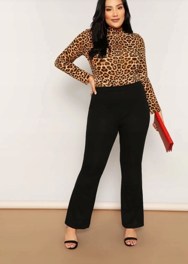 

Missguided_czarne Materiałowe Spodnie Dzwony