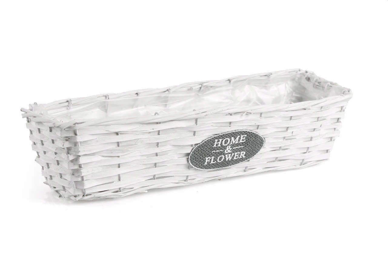 

Prostokątny Koszyk Wiklinowy Na Balkon 40x12x10 cm