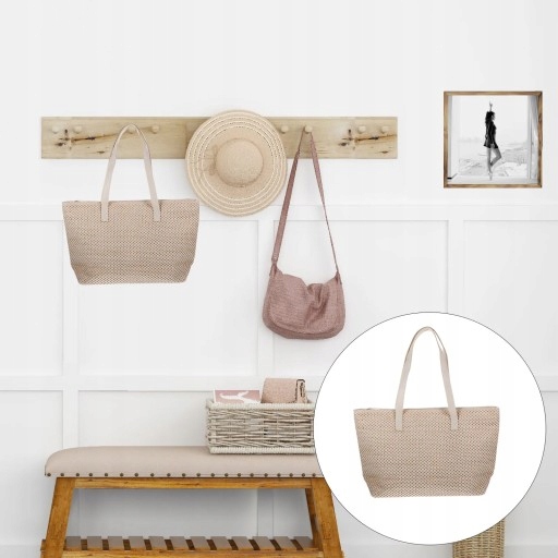 Letniatorbaze słomydamska tkana o dużej pojemności Model 34673567