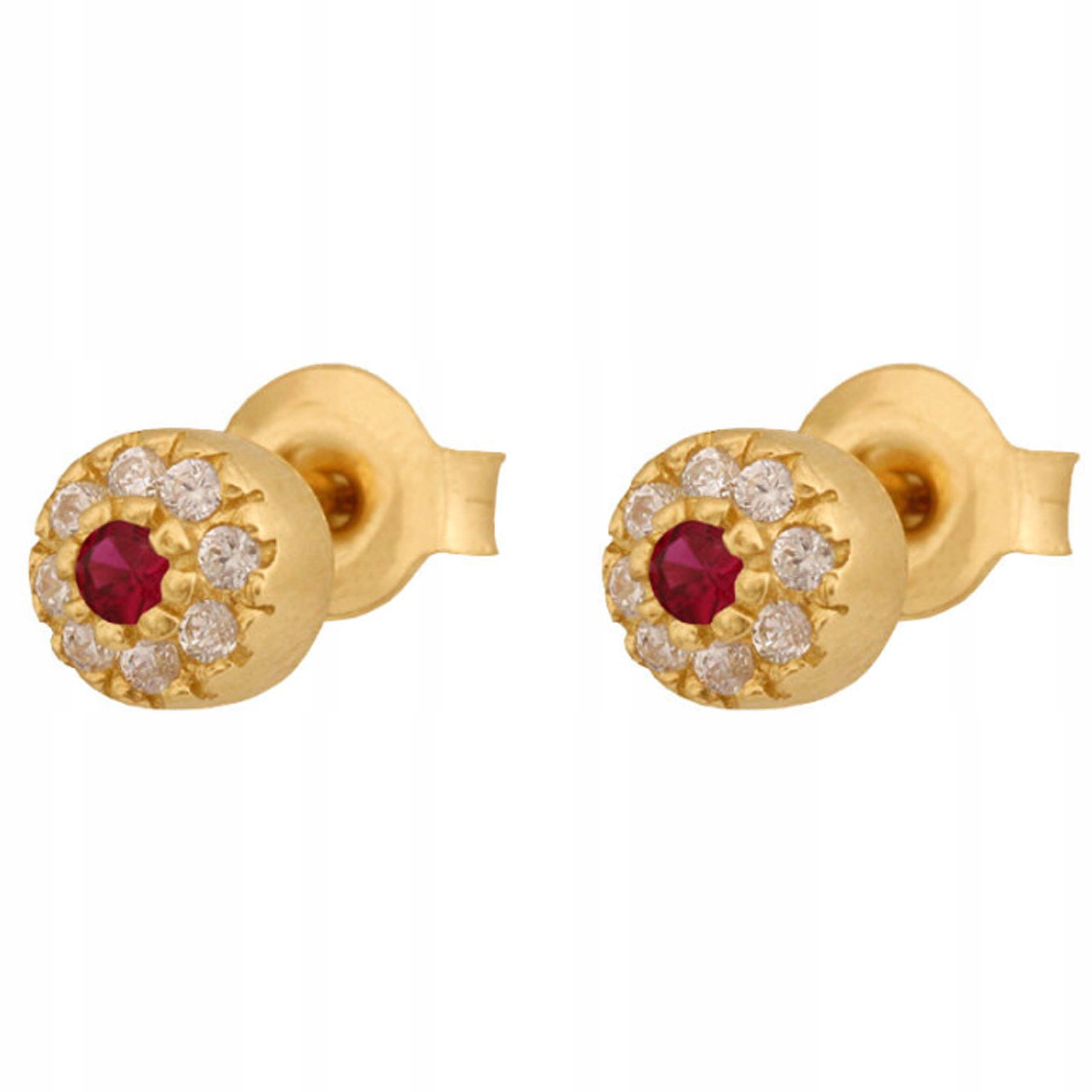 Zlaté náušnice 585 Delikátní Se Zirkony 1,00g klasický design pro ni