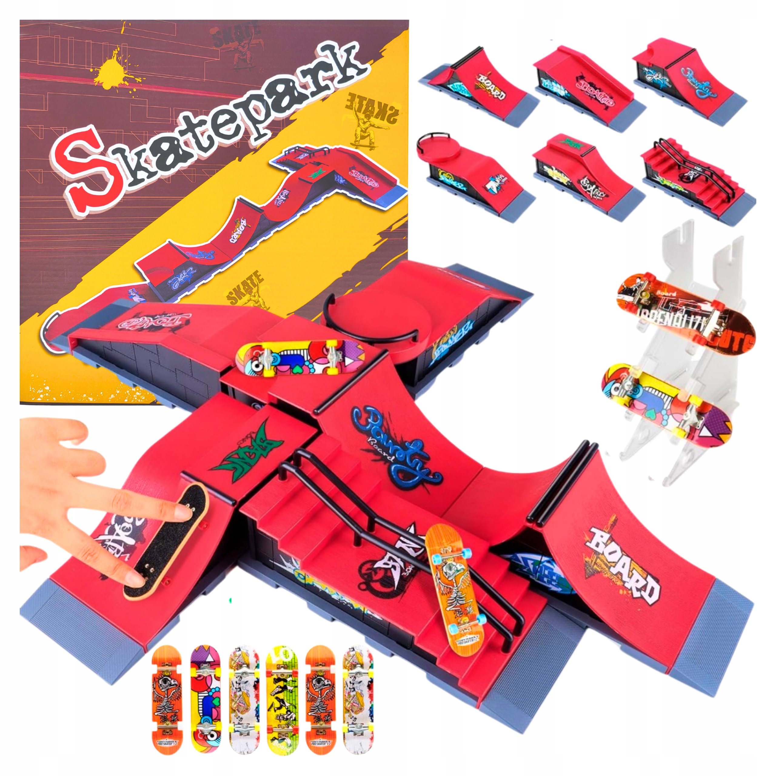 Sada 6 Fingerboardů A Ramp – Mini Skatepark Pro Triky A Zábavu