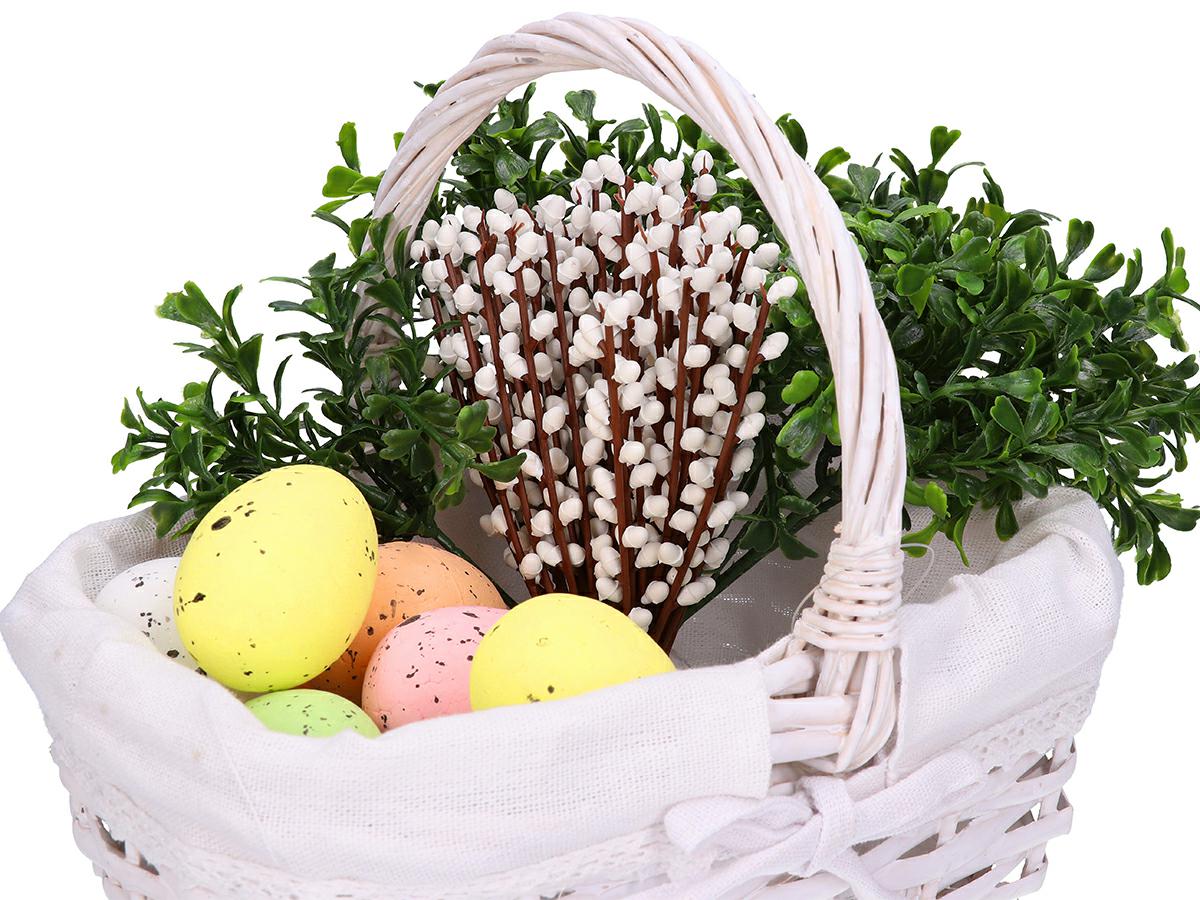 KOSZ WIKLINOWY KOSZYK NA ŚWIĘCONKĘ WIELKANOC ŻONKILE PREZENTOWY DUŻY Kolor dominujący szary