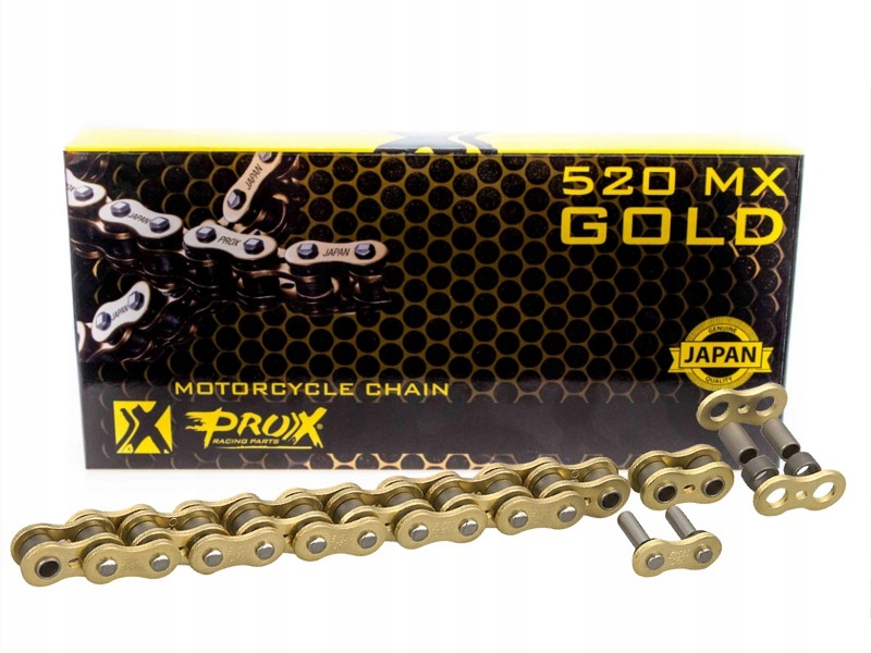 Prox Hnacia Reťaz 520 MX Zlatá (bez O-krúžkov) 120 Článkov Farba Zlatá (otvor