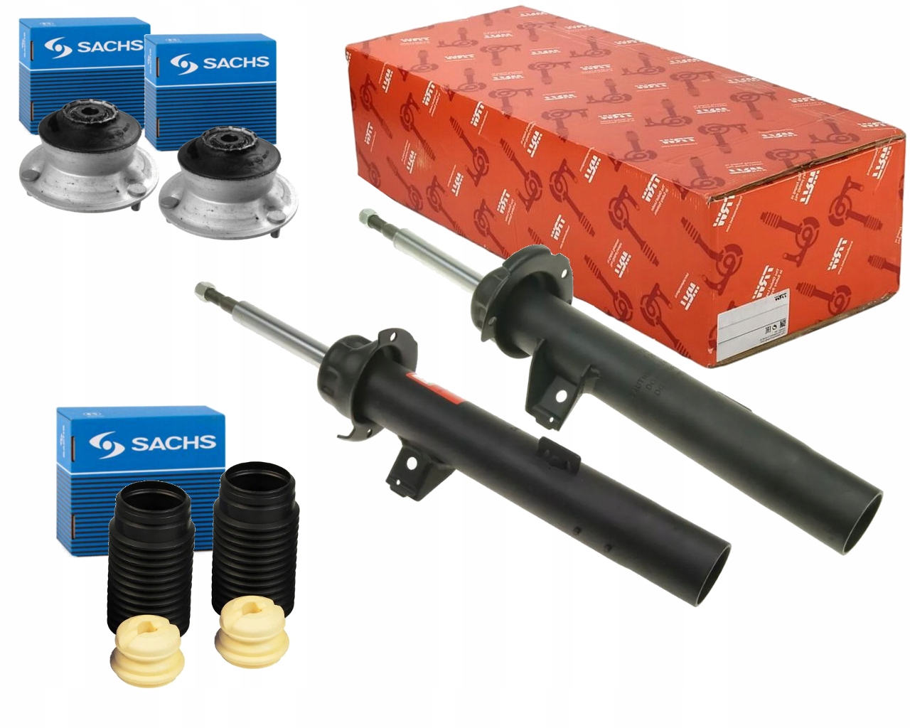 TRW 2x AMORTYZATORY +PODUSZKI ODBOJE PRZÓD PRZEDNIE BMW 1 E82 E87 3 E90 E92