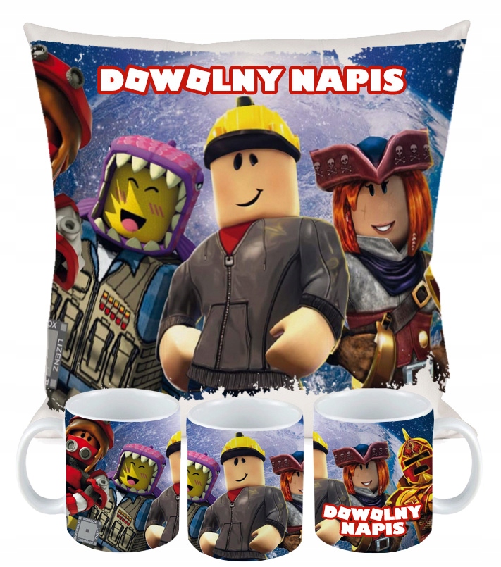 ZESTAW PODUSZKA KUBEK ROBLOX DLA GRACZA prezent