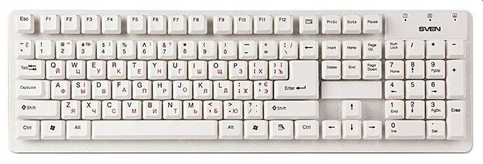 

Sven 301 White Cyrylica Rosyjska klawiatura Usb