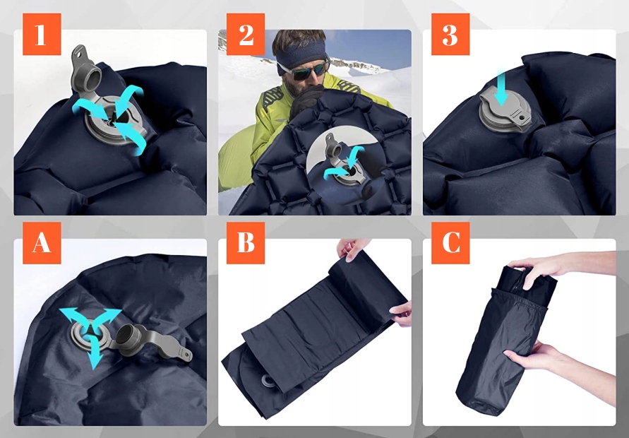 MATERAC TURYSTYCZNY KARIMATA MATA DMUCHANA BIWAK CAMPING 190 cm + POKROWIEC Grubość 5 cm