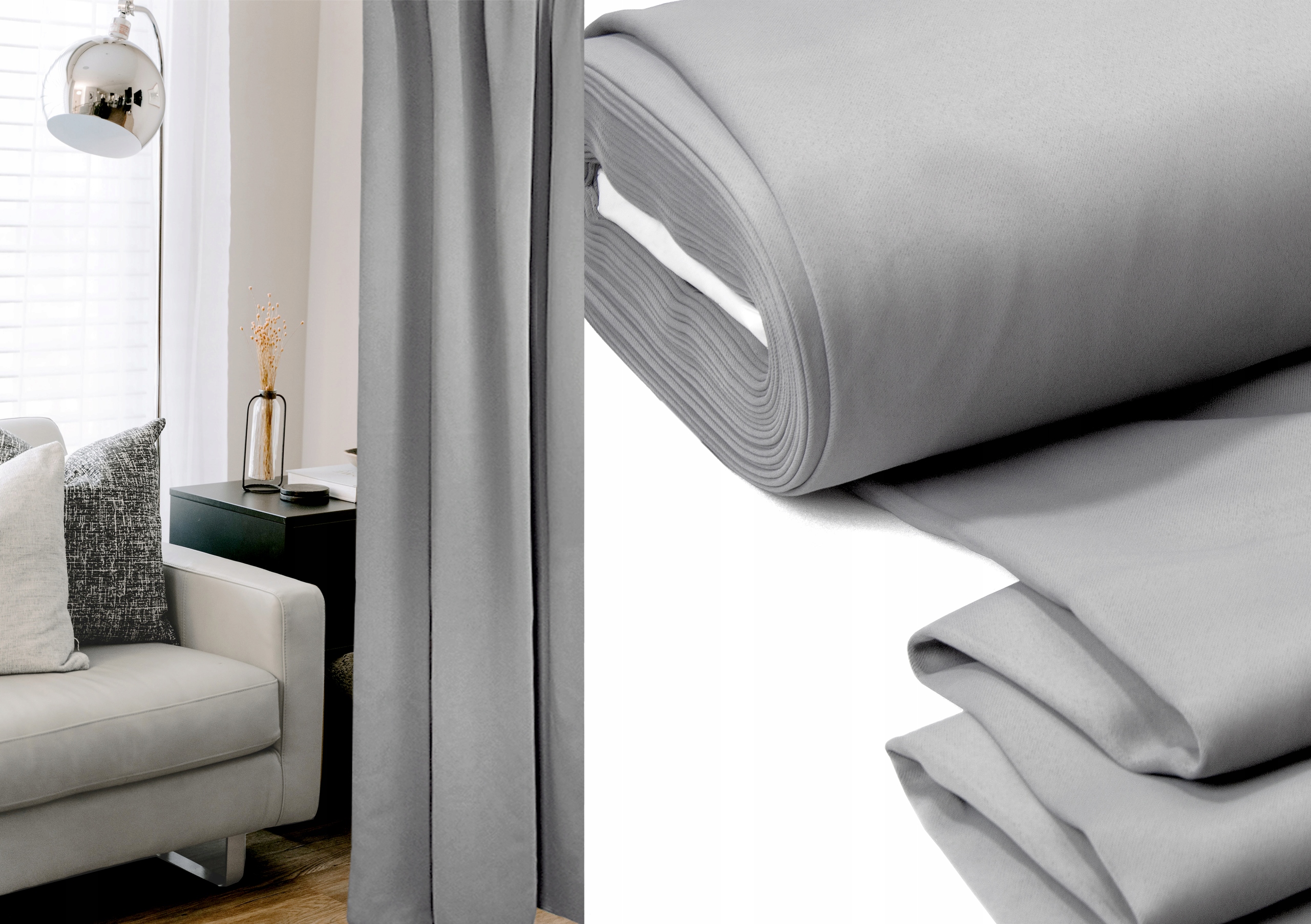 ZASŁONA TKANINA ZACIEMNIAJĄCA BLACKOUT 2,8 m SZARY Marka inna