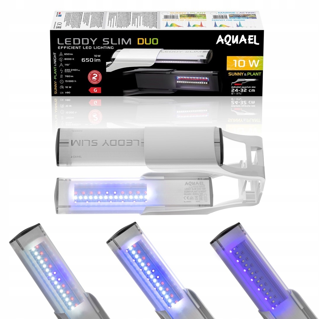 Levně Aquael Leddy Slim Duo Sunny Plant&Night 10W Led osvětlení 20-30 cm