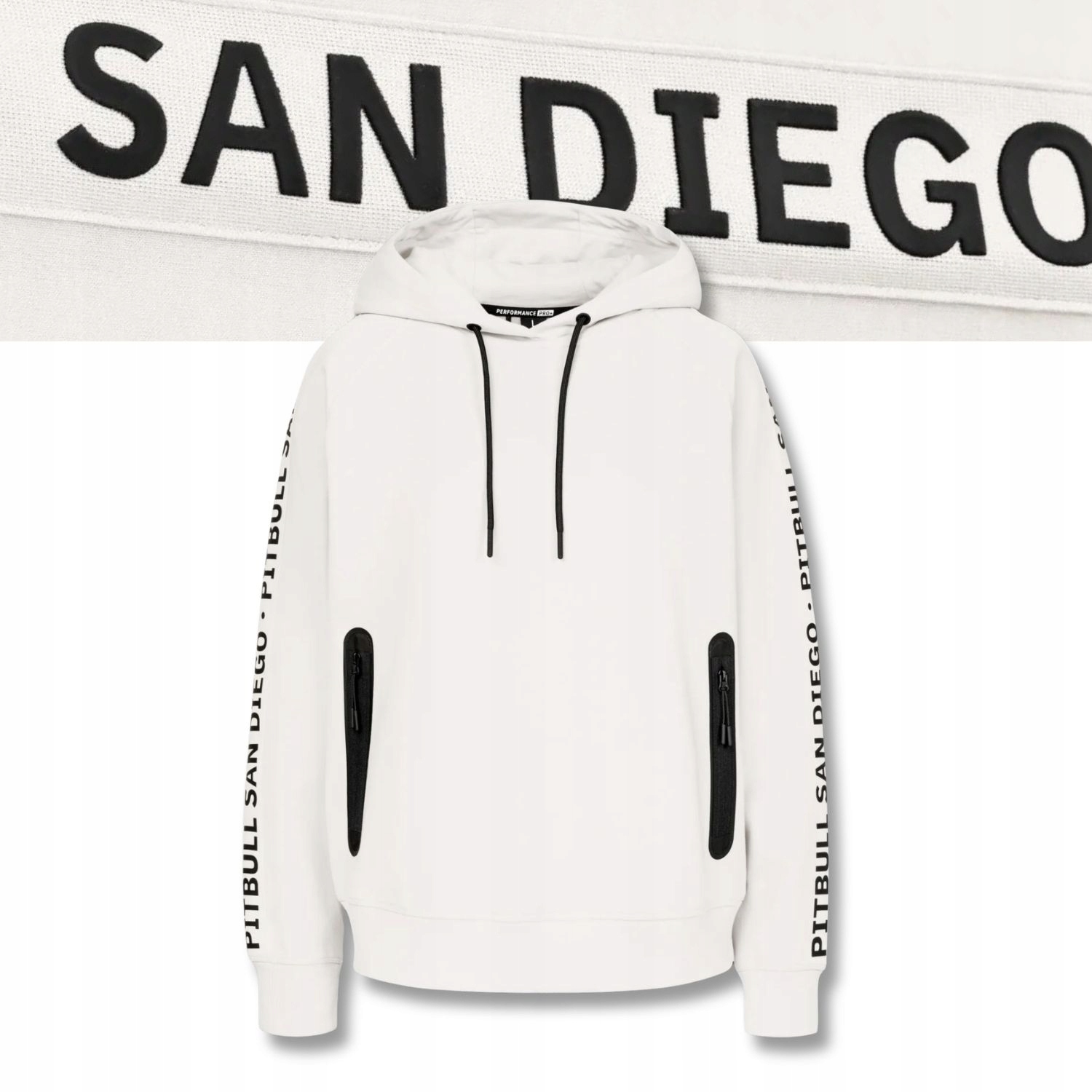 Dámská Mikina s kapucí Pitbull Tape Explory s nápisy na rukávech Xs