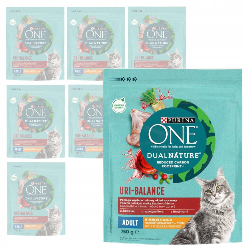 Levně Purina One Dual Nature Uri-balance Adult Krmivo Pro Kočky S Kuřecím Masem 8x750 g