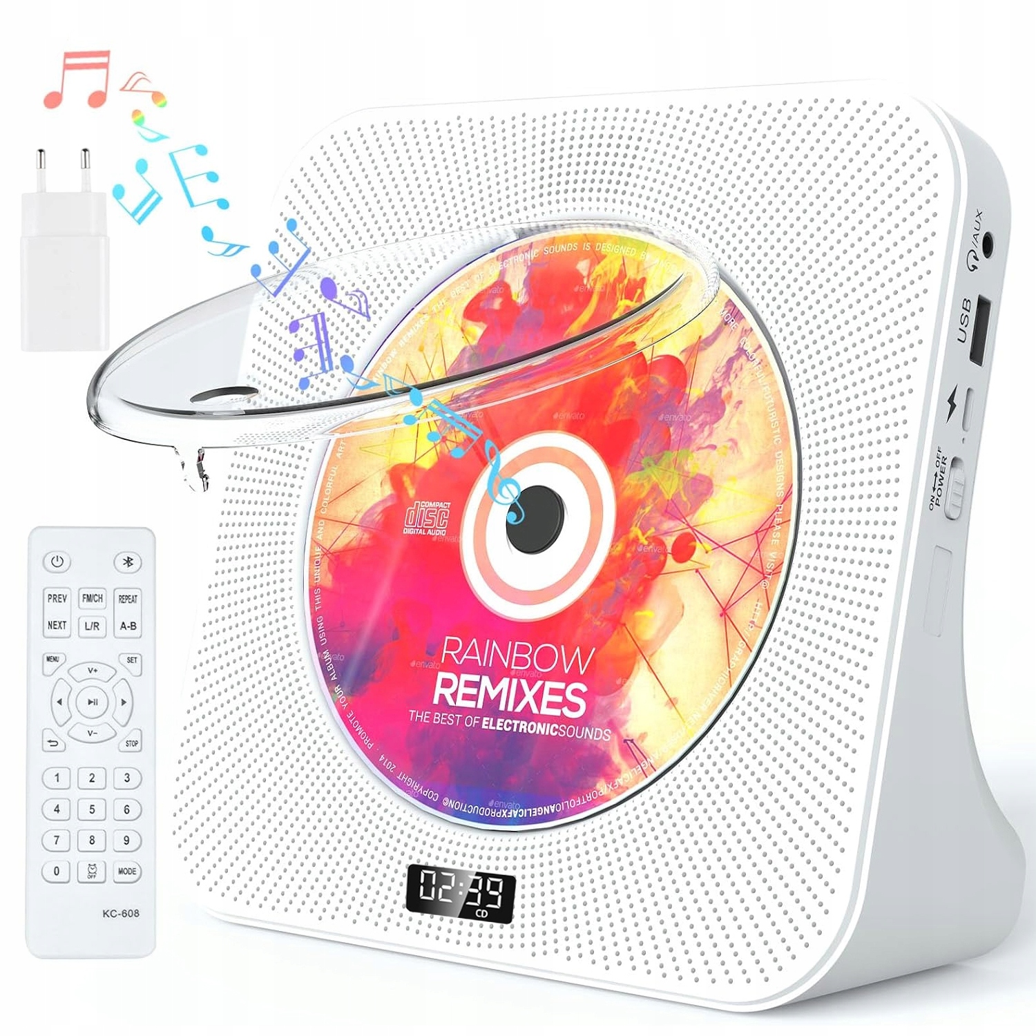 Prenosný CD Prehrávač Mini Reproduktor Rádio Fm Bt 5.0 Usb S LCD Displejom