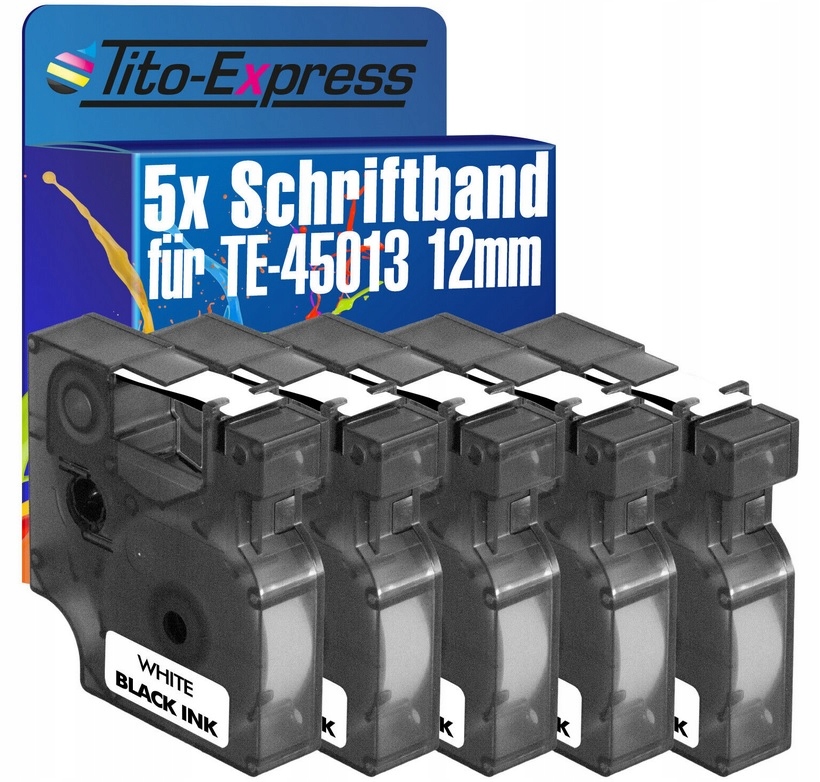 5x zamiennik TAŚMY A45013 dla Dymo D1 45013 biała