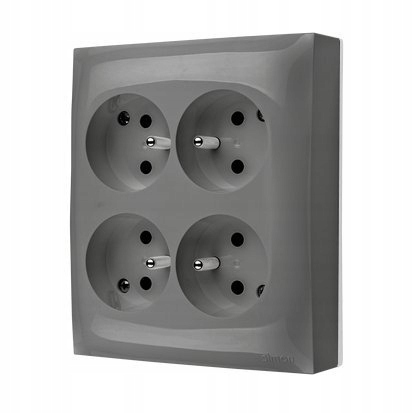 

Aquaclick Gniazdo 4x z/u szary ACGZN4/16