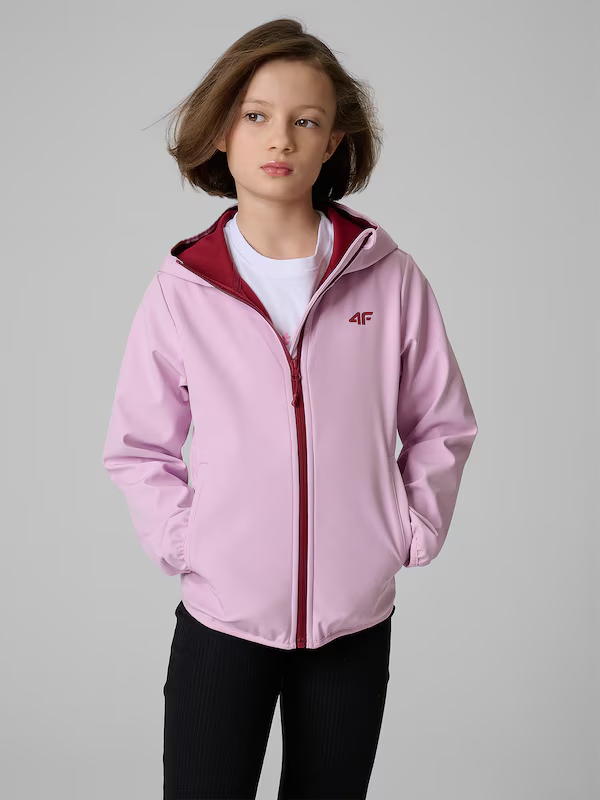 4F SOFTSHELL DZIEWCZĘCA FIOLETOWA WIATROODPORNA (7-8 lat)