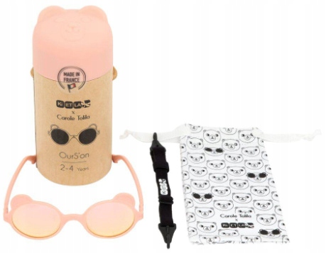 KIETLA OURS'ON OKULARY PRZECIWSŁONECZNE DLA DZIECI RÓŻOWE PEACH 2-4 LATA UV Marka KiETLA