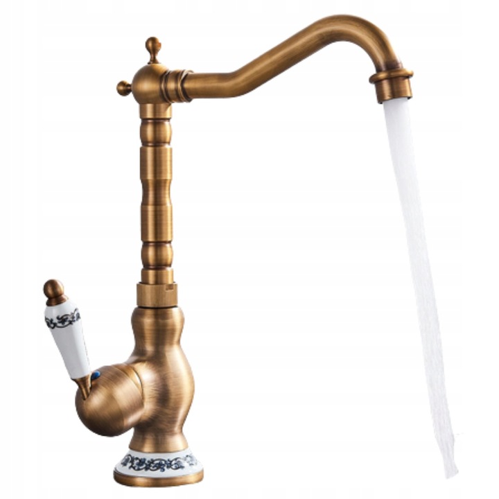 Umyvadlová baterie Nablatowa Old Retro Mosaz Vzorky Keramika