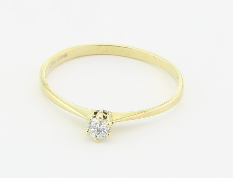 Pierścionek Złoto 9 ct 375 Diament 0,1 ct r. 12
