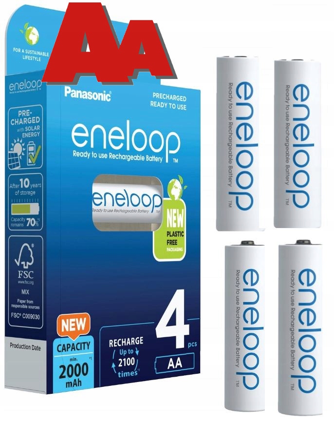 

4x Eneloop Aa Akumulatorki Japan R6 Oryginał +box
