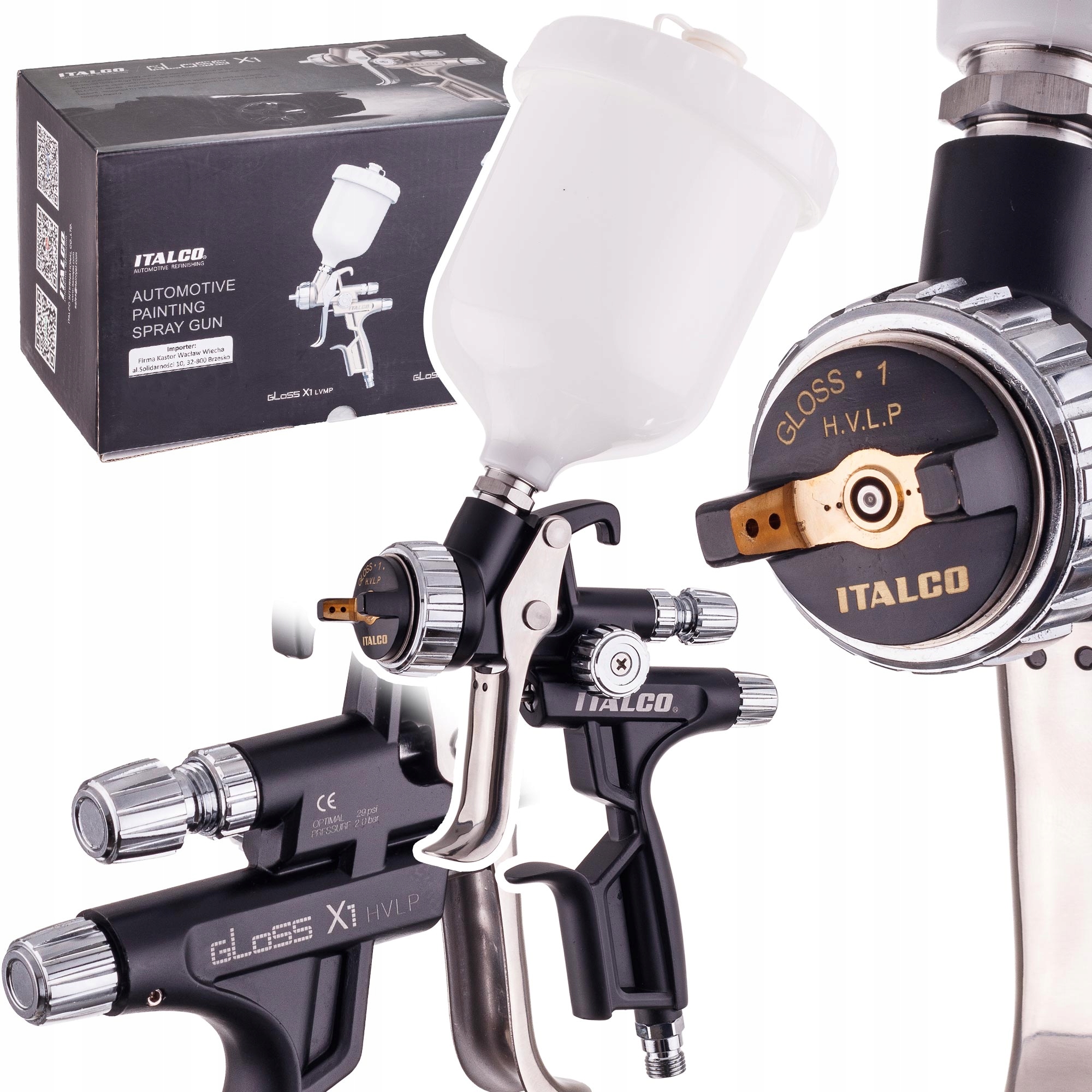 Lakovací Pistole Hvlp Italco Gloss M1 Pro Malování 1,4 MM