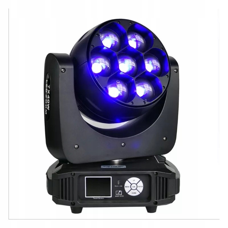 RUCHOMA GŁOWA WASH BEAM + ROTO 7X40W RGBW