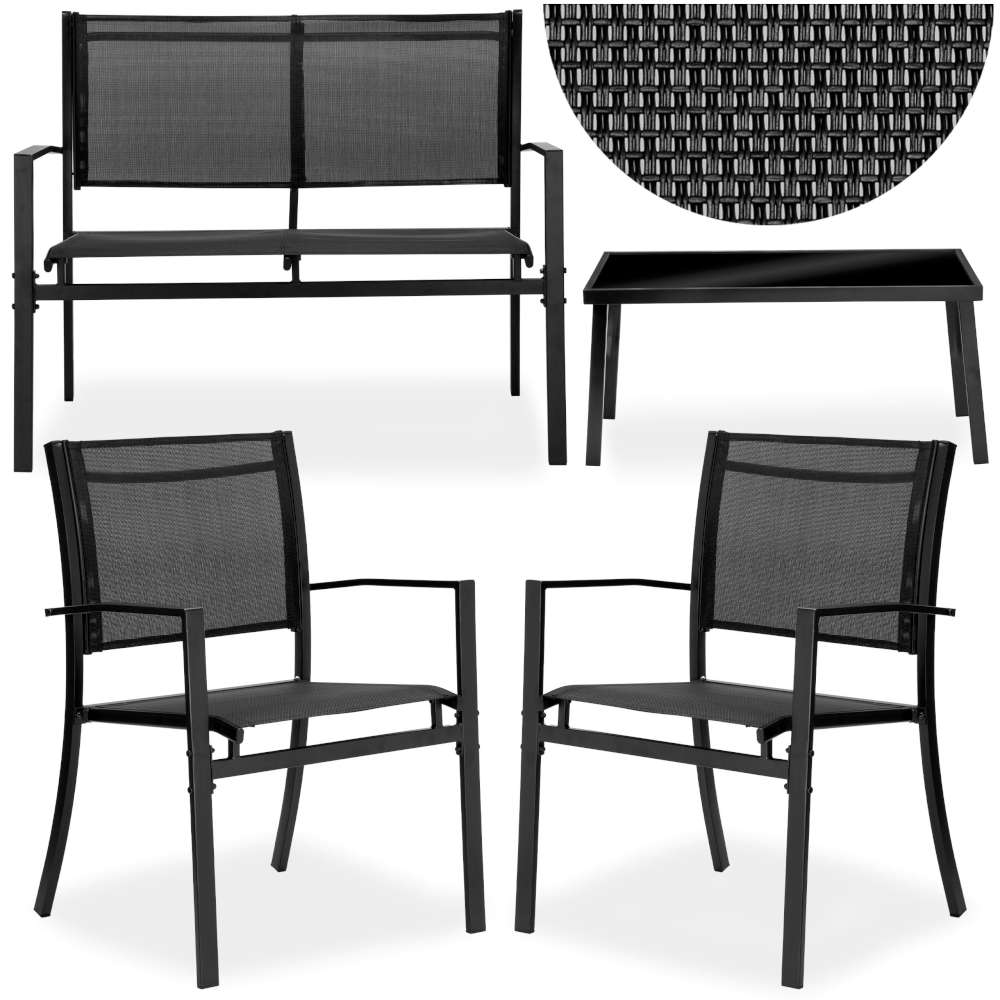 Zahradní Nábytek Set Graciosa Black Na Terasa Balkon Relaxace V Zahradě
