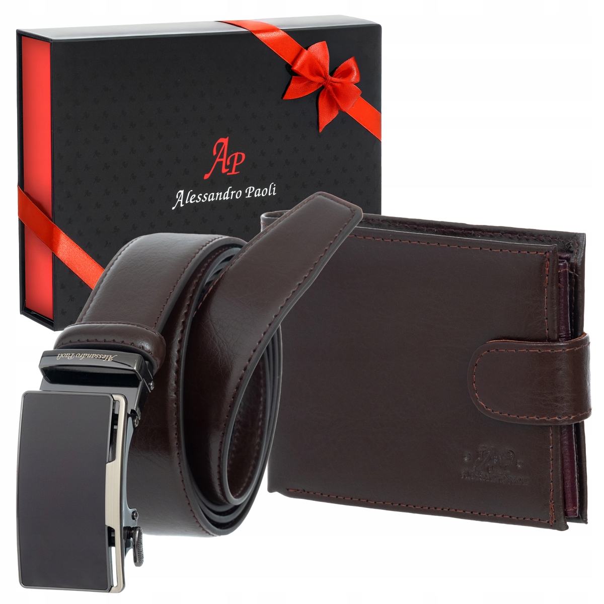 Pánská Dárková Sada Peněženka a Pásek Alessandro Choco