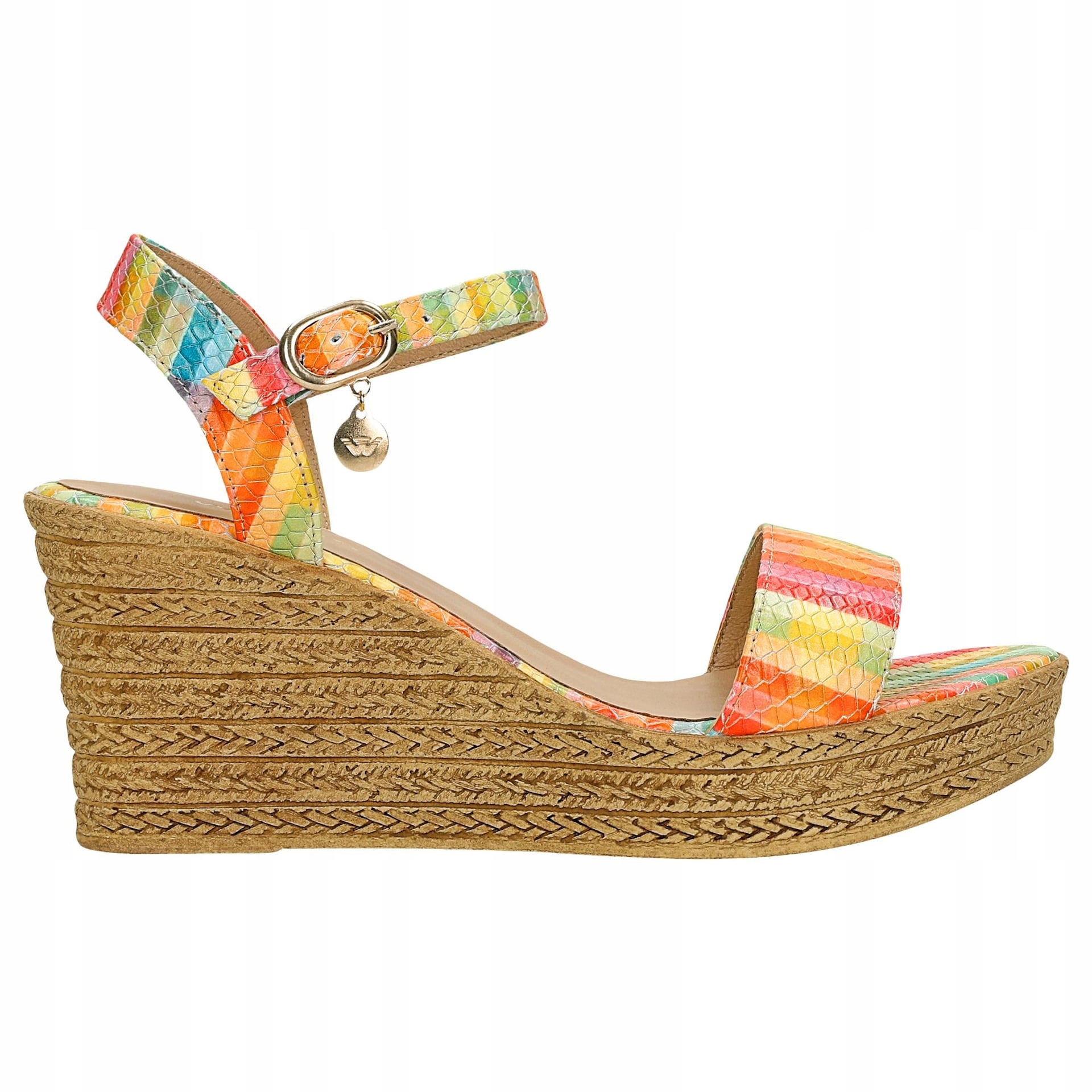 Barevné dámské sandály na klínku vel.