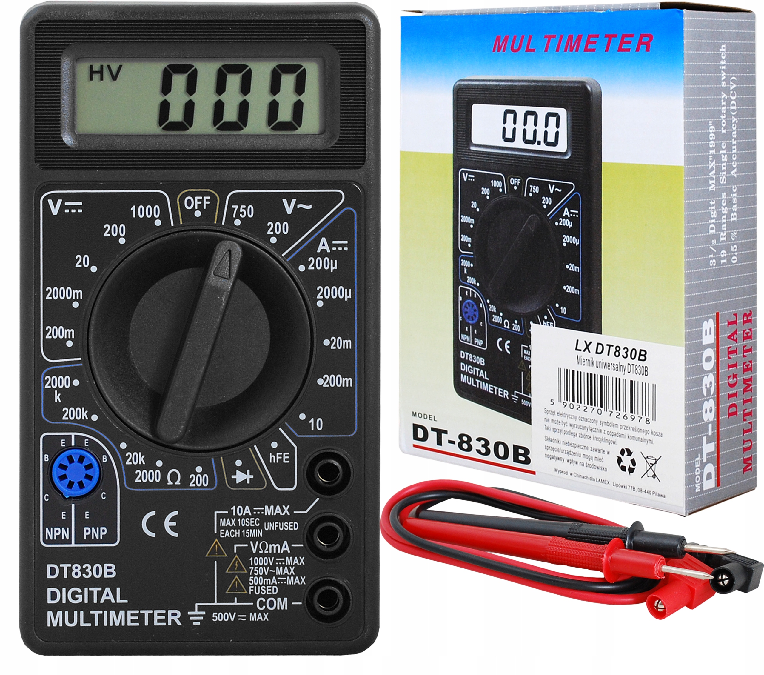 

Multimetr Miernik Uniwersalny Cyfrowy DT830B