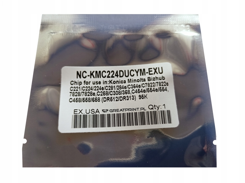 CHIP na BĘBEN Bizhub C224 C284 C364 C454 C554 (CMY