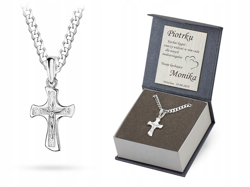Stříbrný Řetízek Pancr 42cm S Křížkem Gravírování