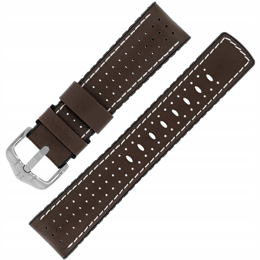 Pásek k hodinkám Hirsch 0915075010-2-24 hnědý 24 mm
