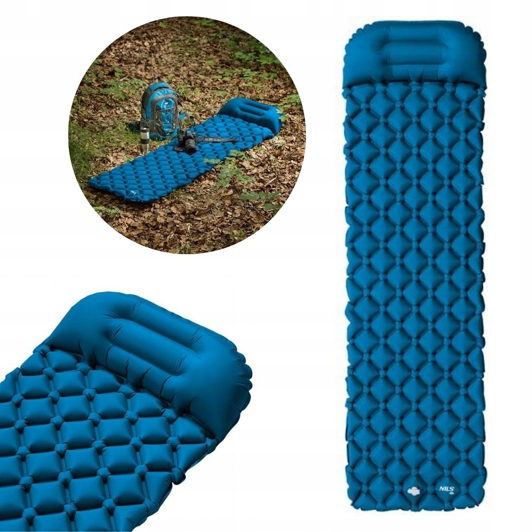 Turistická nafukovací matrace pro spaní pod spacákem s pumpičkou a polštářkem