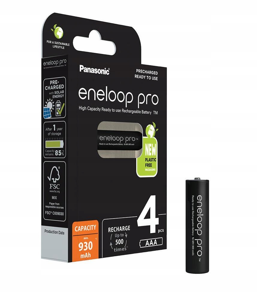 

Akumulatorki Panasonic Eneloop Pro Aaa 930mAh 4szt