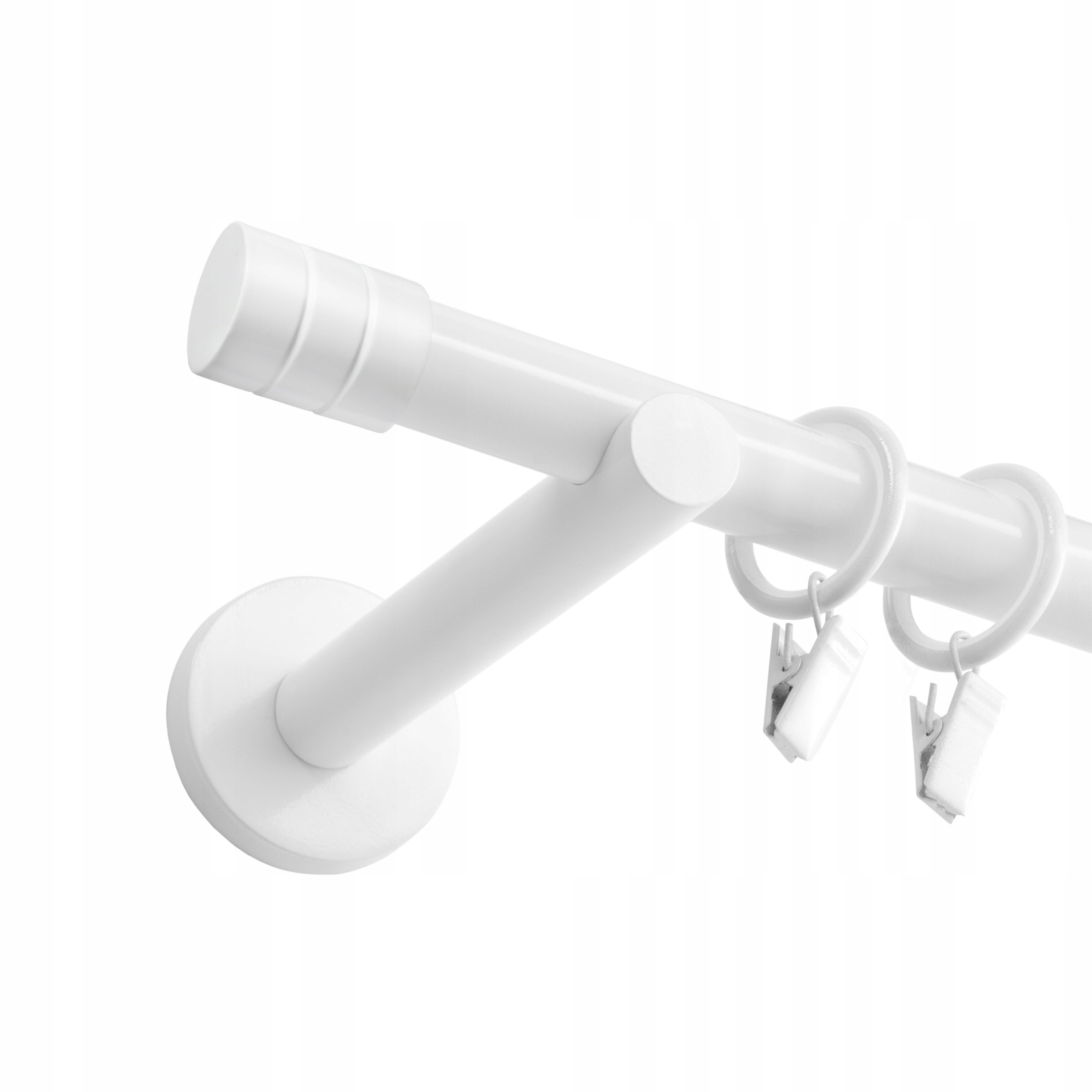 KARNISZ POJEDYNCZY BIAŁY 160CM DLA NOWOCZESNYCH WNĘTRZ - CYLINDER FREZ